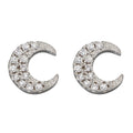 Beginnings Crescent Moon Stud Earrings with Cubic Zirconia