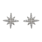 Beginnings Pave Set Cubic Zirconia Starburst Stud Earrings