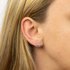 Beginnings Pave Set Cubic Zirconia Starburst Stud Earrings