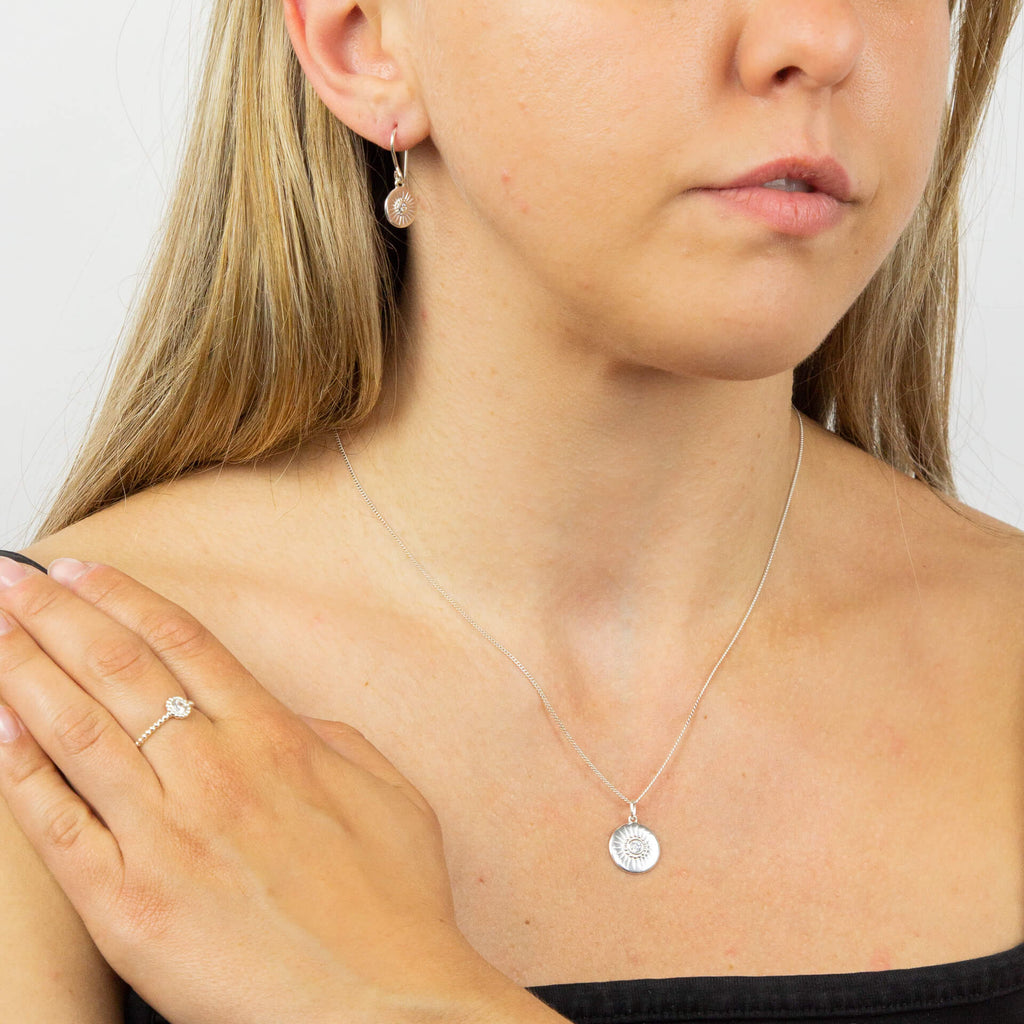 Beginnings Diamond Cut Disc Drop Earrings