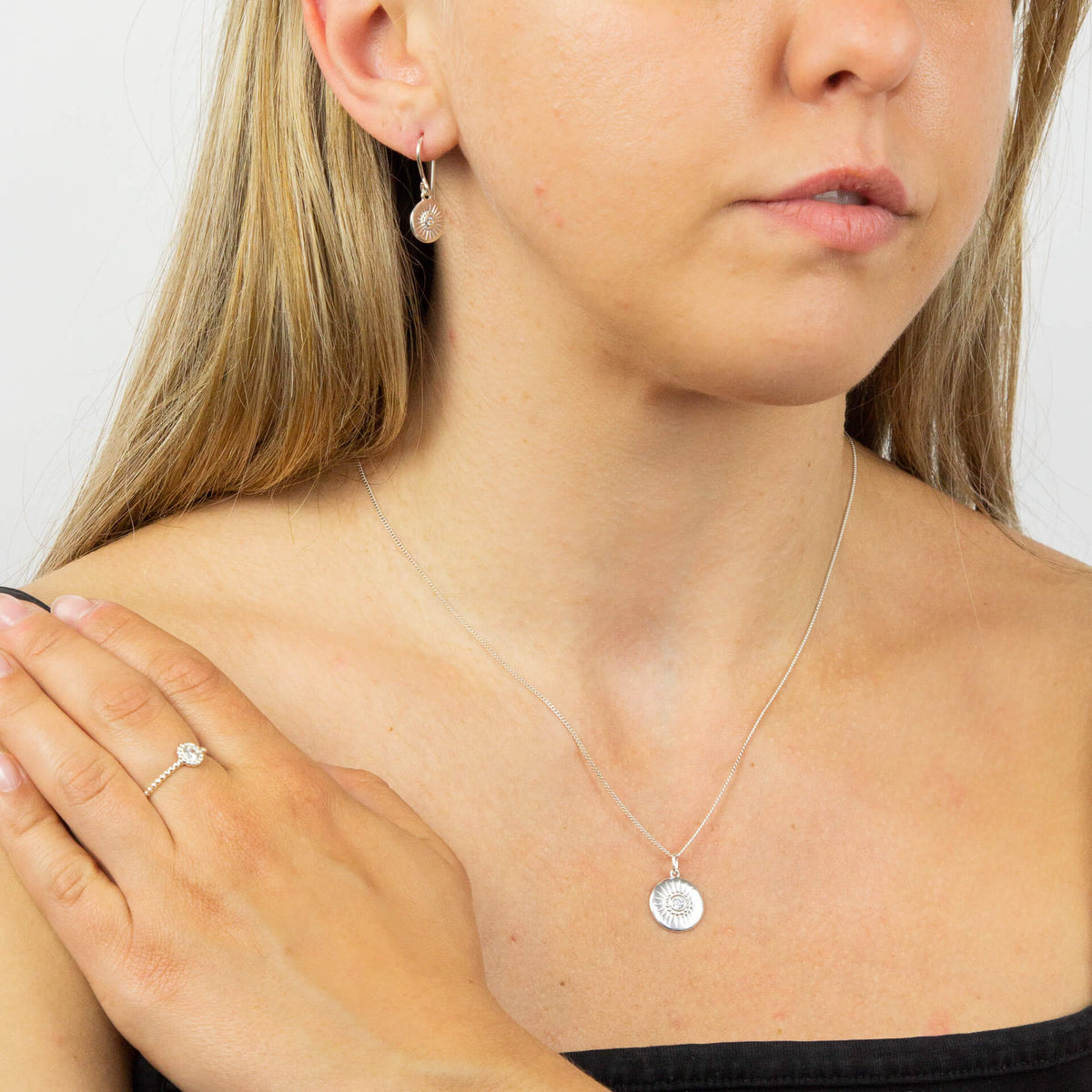 Beginnings Diamond Cut Disc Drop Earrings