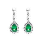 Diamonfire Teardrop and Pave Surround Earrings
