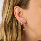 Diamonfire Pave Zirconia Assembled Hoop Earrings