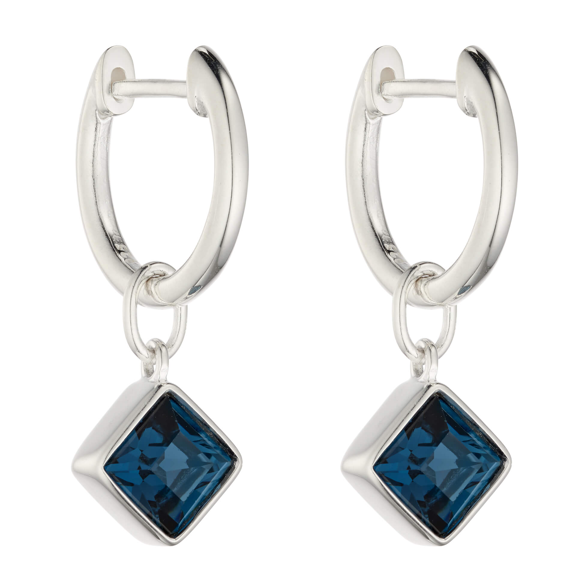 Beginnings Square Crystal Assembled Hoop Earrings