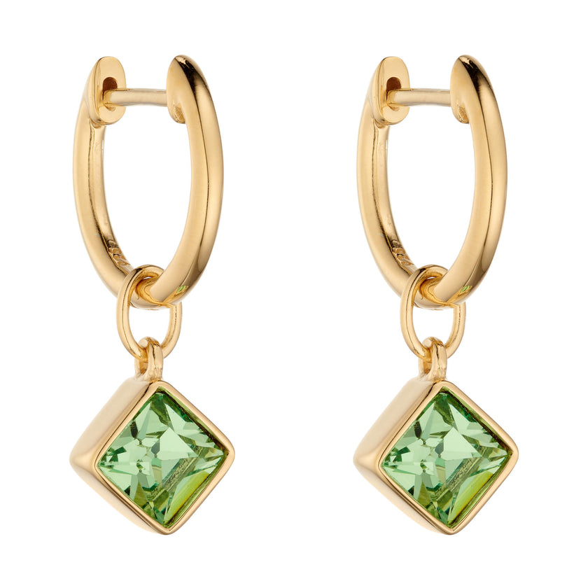 Beginnings Square Crystal Assembled Hoop Earrings