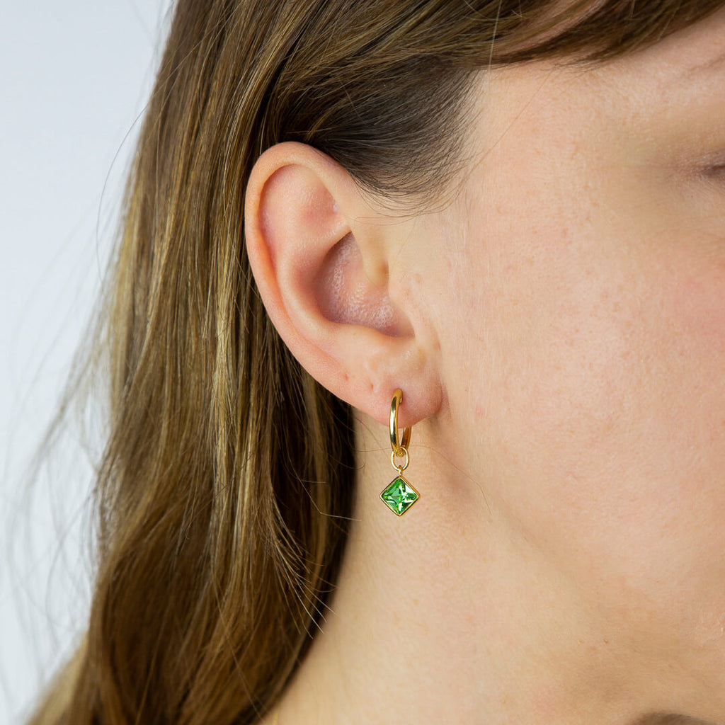 Beginnings Square Crystal Assembled Hoop Earrings