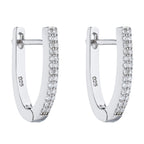 Beginnings U Shaped Hinged Hoop Earrings with Cubic Zirconia