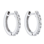 Beginnings Hinged Hoop Earrings with Baguette and Round Cut Cubic Zirconia 15mm