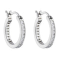 Beginnings Channel Set Hoop Earrings with Cubic Zirconia