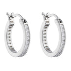 Beginnings Channel Set Hoop Earrings with Cubic Zirconia