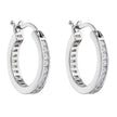 Beginnings Channel Set Hoop Earrings with Cubic Zirconia