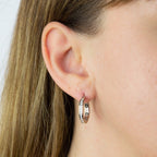 Beginnings Channel Set Hoop Earrings with Cubic Zirconia