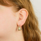 Beginnings Night Sky Inspired Heart Drop Earrings with Yellow Gold Plating