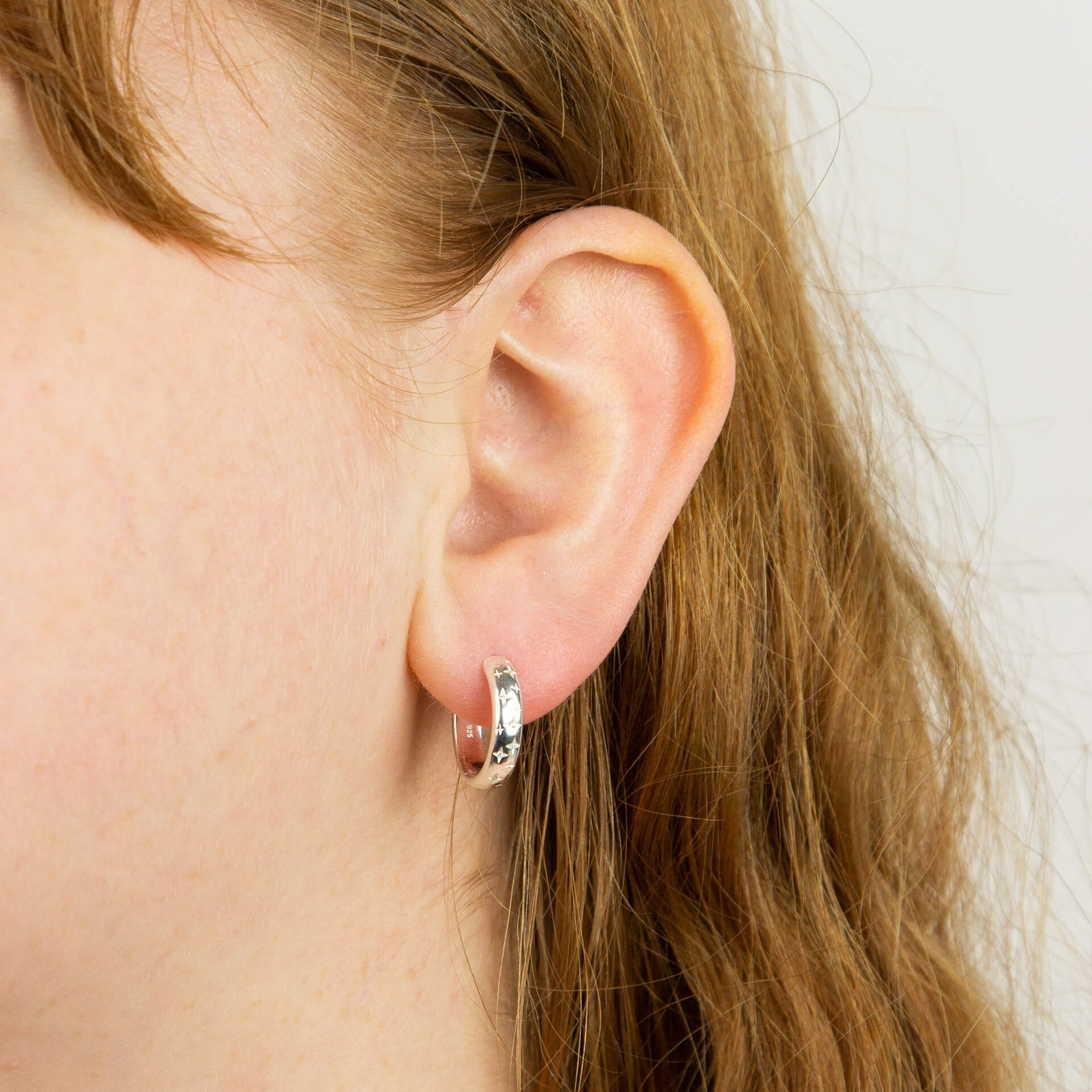 Beginnings Starry Night Hoop Earrings with Cubic Zirconia