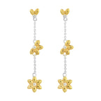 Beginnings Sunflower Drop Earrings with Yellow Gold Plating