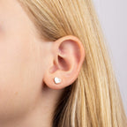 D For Diamond Rose Edge Heart Stud Earrings with Diamond