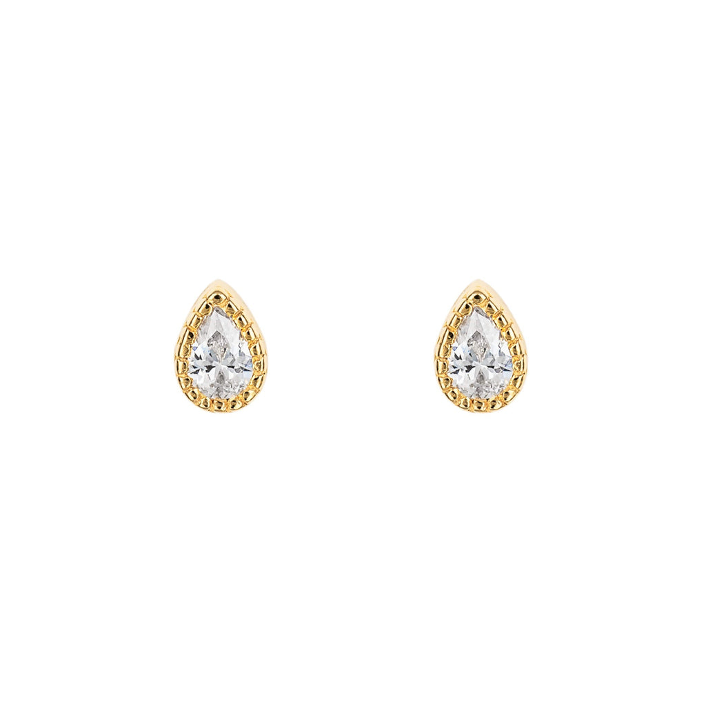 Beginnings Teardrop Stud Earrings with Cubic Zirconia
