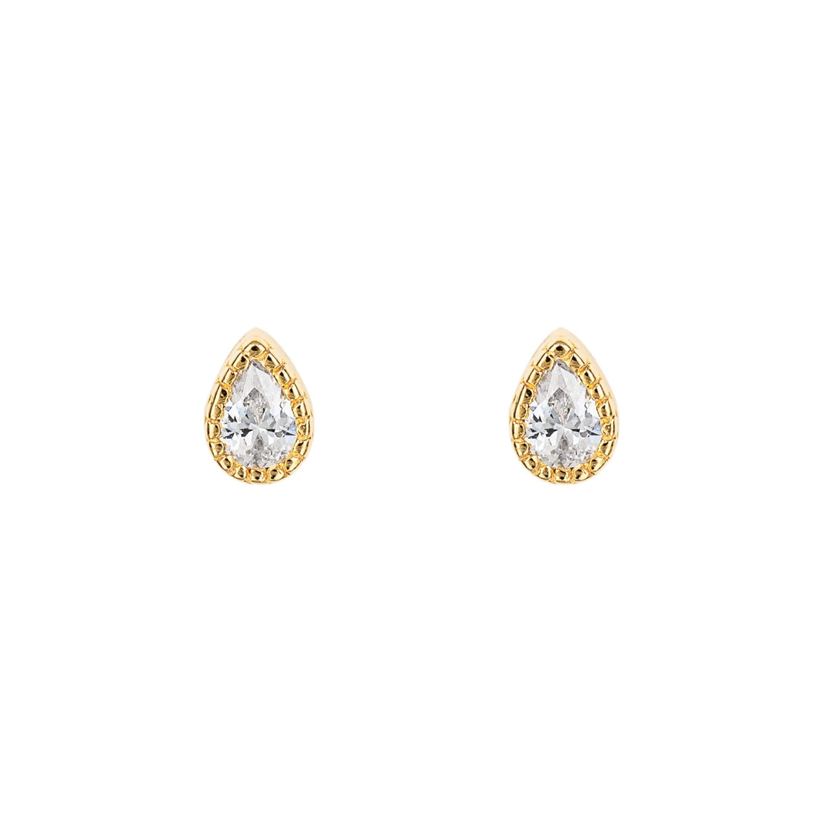 Beginnings Teardrop Stud Earrings with Cubic Zirconia