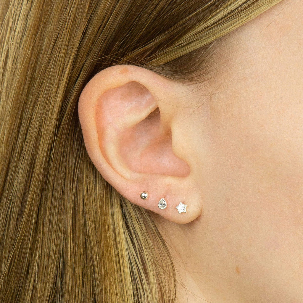 Beginnings Star Stud Earrings with Cubic Zirconia