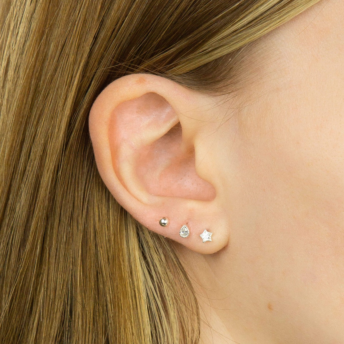 Beginnings Star Stud Earrings with Cubic Zirconia