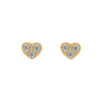 Beginnings Heart Stud Earrings with Cubic Zirconia