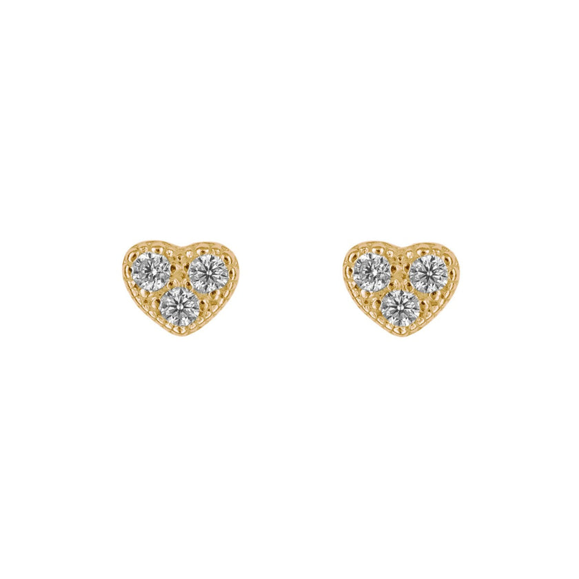 Beginnings Heart Stud Earrings with Cubic Zirconia