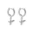 Beginnings Hoop Earrings with Bee Charm