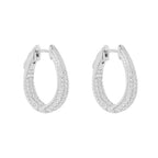 Diamonfire Pave Set Zirconia Hoop Earrings