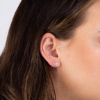 Beginnings LOVE Stud Earrings with Pave Cubic Zirconia