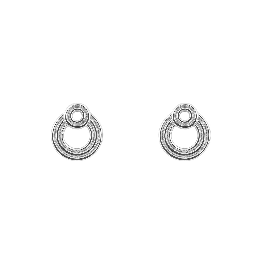 Beginnings Ridged Double Open Circle Stud Earrings