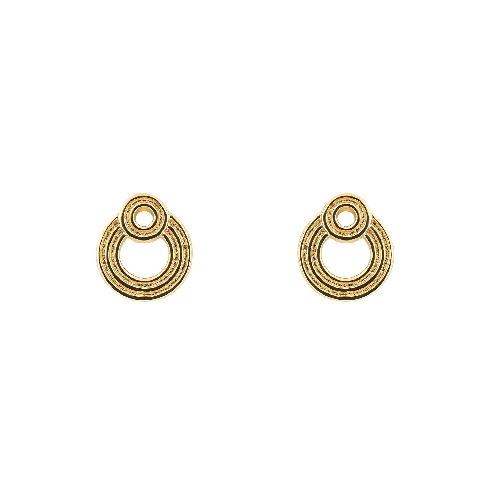 Beginnings Ridged Double Open Circle Stud Earrings