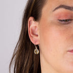 Beginnings World Drop Earrings with Yellow Gold Plated Disc