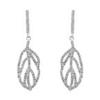 Beginnings Organic Leaf Drop Earrings with Cubic Zirconia