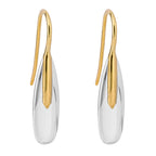 Beginnings Elongated Pebble Drop Earrings with Yellow Gold Plating