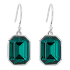 Beginnings Elongated Octagon Crystal Drop Earrings