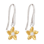 Beginnings Jasmine Flower Drop Earrings with Yellow Gold Plating