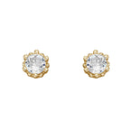 Beginnings Dotted Edge Round Stud Earrings
