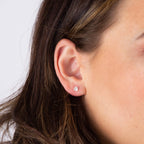 Beginnings Baguette and Round Cubic Zirconia Stud Earrings