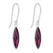 Beginnings Slim Navette Drop Earrings with Amethyst Crystal