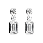 Diamonfire Tri-Stone Drop Earrings