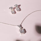 Diamonfire Tri-Stone Drop Earrings