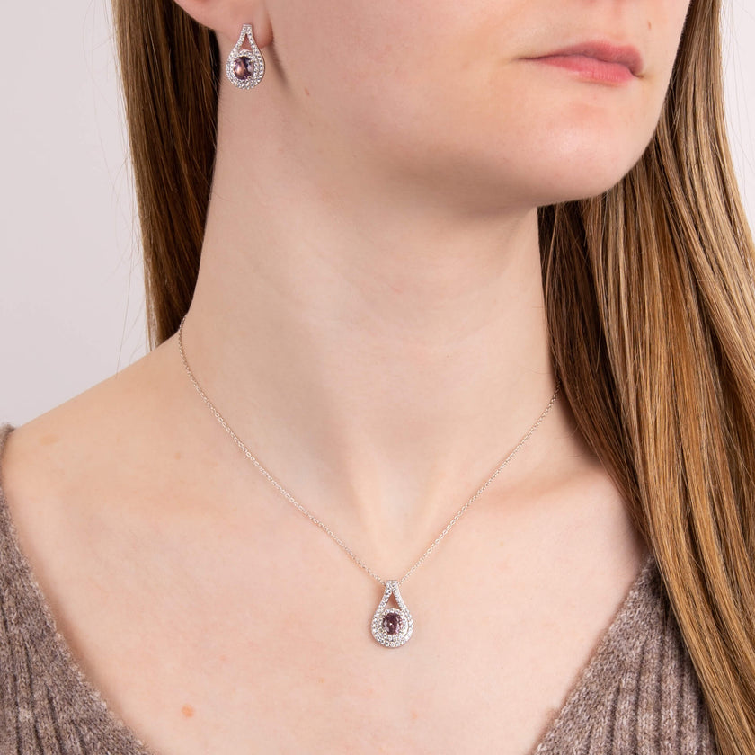 Diamonfire Teardrop Pink Zirconia Pendant
