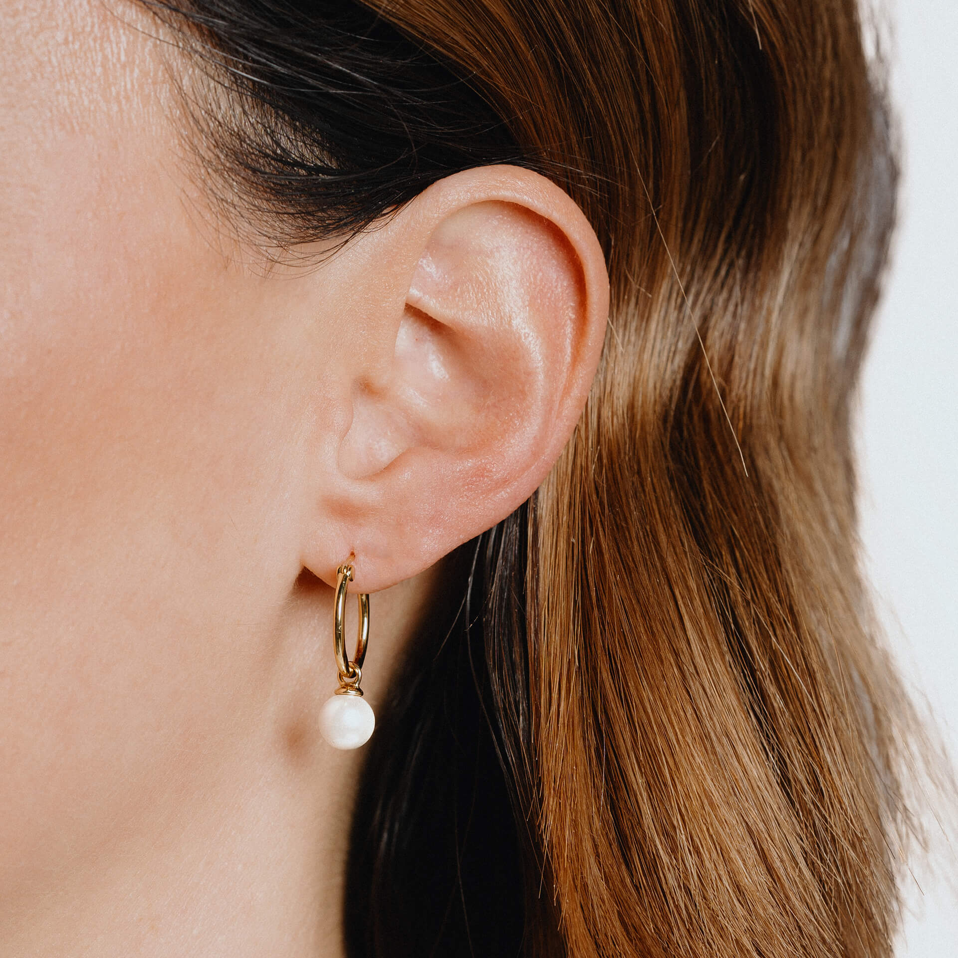 Diamonfire Assembled Hoop Earrings with Shell Pearl