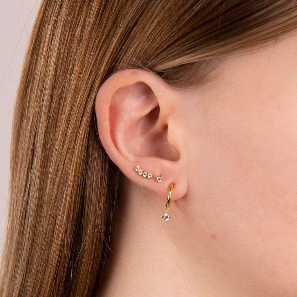 Diamonfire Four Claw Solitaire Stud Earrings