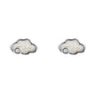 D For Diamond Pearlised Enamel Cloud Stud Earrings with Diamond