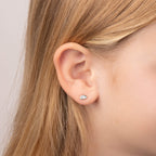 D For Diamond Pearlised Enamel Cloud Stud Earrings with Diamond