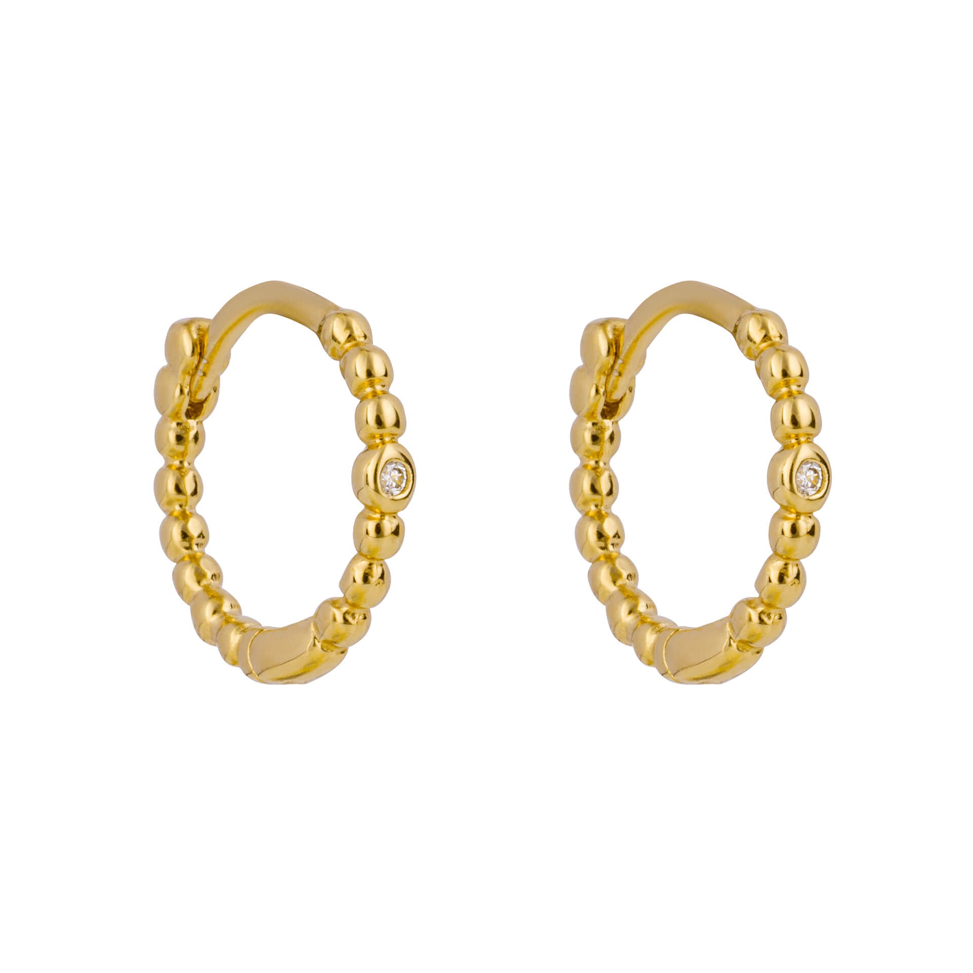 Beginnings Beaded Hoop Earrings with Cubic Zirconia