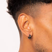 Boucles d'oreilles créoles Fred Bennett plaquées canon de fusil à chevrons
