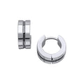 Fred Bennett Black Enamel Stripe Hoop Earrings