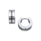 Fred Bennett Black Enamel Stripe Hoop Earrings